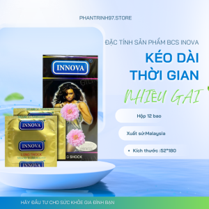 Bao cao su Inova - dòng bcs kéo dài thời gian gân gai nhiều giúp tăng cảm xúc