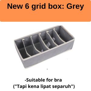 Slots Dormitory Closet Organizer Socks Home Separated Underwear Storage Box Bra Organizer Foldable Drawer Hijab tudung