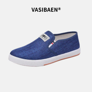 VASIBAEN🔥สามารถจ่ายเงินเมื่อได้รับสินค้า🔥รองเท้าผ้าใบผู้ชาย รองเท้าลำลองสไตล์เกาหลี ใส่ได้ทุกโอกาส ระบายอากาศได้ดี ทนทานต่อการสึกหรอรองเท้าแบบสวมผู้ชายรองเท้าผู้ชายรอ