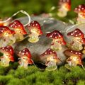 HUYAN Decorative 3D Mushroom Copper Wire Lights Simulation Mushroom Shap Fairy String Lamps Christmas Fairy String Lamps 2/3 Meters Mushroom String Lights Garden Party. 