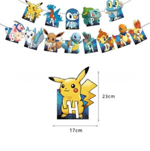 【Blue Series】Pokemon Party Supplies / Pokemon Theme Party Decoration / Event Kit / Birthday Ornament Rainbow Culture