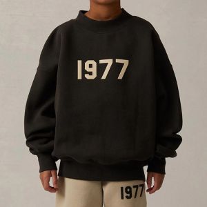 Essentials Childrens Parent-Child Outfits FOG Loose Fit for Autumn and Winter 1977 Round Neck Long Sleeve Sweatshirt Childrens Clothing Premium Wholesale