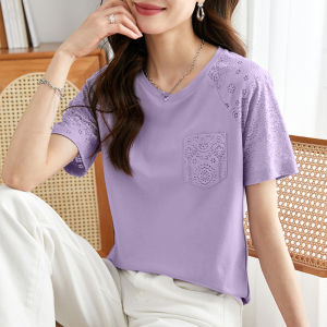 Wulove สินค้าเข้าใหม่แนะนำ 🚨 เสื้อผ้าแฟชั่นสำหรับผู้หญิงเสื้อผ้าแฟชั่นสไตล์เกาหลี เสื้อผ้าแฟชั่นสุดน่ารักเสื้อคอกลมอขนลูกไม้เนื้อผ้