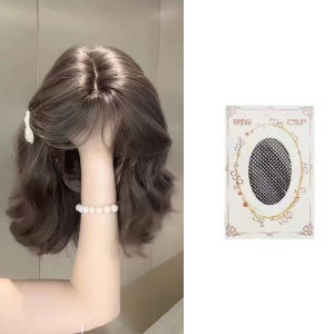 Tóc giả tổng hợp gợn sóng màu vàng nhạt với tóc mái Tóc ngắn xoăn Lolita Tóc giả cho phụ nữ Bữa tiệc hàng ngày Cosplay Tóc giả thời trang chịu nhiệt2026