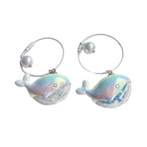 Set of 2 Cute Whale Shape Keychains Fish Shape Key Accessories Acrylic Texture Suitable for Students and Fashion Lover