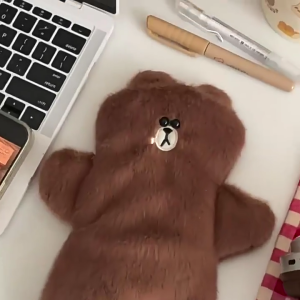 Plush Pen Bag Large Capacity Pencil Case Lovely Bear Pencil Pouch Pen Pouch Pencil Bag Desk Organizers for Student