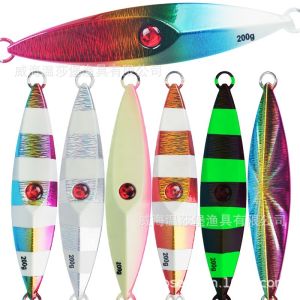 【NYA】200g/250g/300g/400g Dedicated deep sea Luminous Metal sinking bait 3D eyes Slow Jigging / Shake slowly Trolling boat fishing Sea fishing baiting Hard bait  fishing tackle