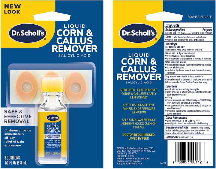 Dr. Scholl's Liquid Corn & Callus Remover, Liquid Kit 9.8 ml / 1/3 fl