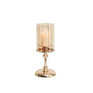 ZENGD Detachable Metal Glass Candle Holders Luxury Transparent Romantic Candle Cup Elegant Stable Nordic Glass Candle Stand Wedding