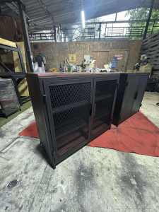 IRONSERVICE : ตู้เก็บของ มีบานพับ 2 รูปแบบ มีบานตะแกรง และ บานทึบ " เฟอร์นิเจอร์ โครงเหล็กกันสนิม ตกแต่งภายในและภายนอก มีประกัน " (จัดส่งรวดเร็ว)