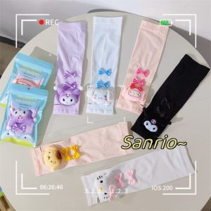 Sanrio Kuromi Cinnamoroll My Melody Sunscreen Sleeves Cute for Girls Kawaii Sun Protection Sleeves Driving Arm Sleeves Summer Anti-UV Arm Cover