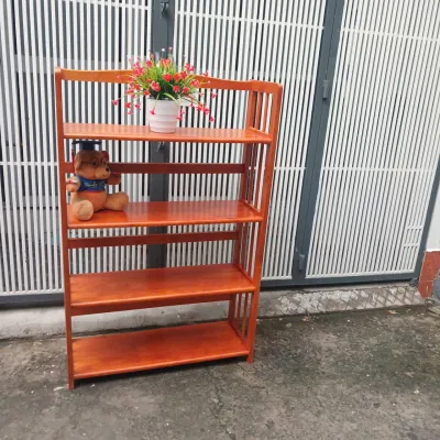 Kệ sách 4 tầng sâu 28cm ngang 80cm cao 120cm gỗ cao su bóng đẹp MÀU CHERRY đã xử lý tẩm sấy chống mối mọt bền hơn nhiều so với gỗ thông và MDF. Đa năng dễ di dời.tháo ráp.