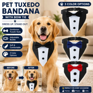 Pet Dog Bandana Triangle Scarf Bandana Bow Tie Drool Bib Neckerchief Large Dogs Wedding Party Formal Suit Accessories