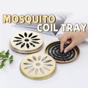 Portable Mosquito Repellent Container Coil Tray Serrated Base With Cover Holder Coil x Anti-Scalding Anti-mosquito