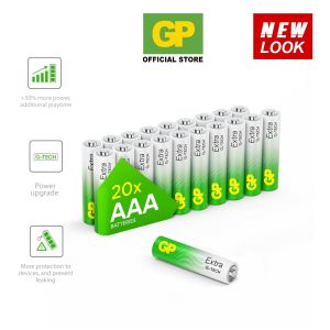 GP Extra Alkaline AA/AAA Batteries available in AA (18/40 pieces) and AAA (20/36 pieces) sizes