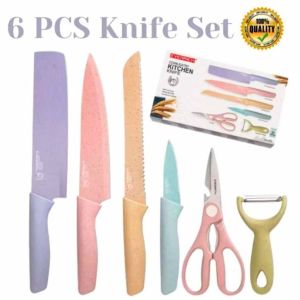 Angel Spark Pastel Color 6pcs Kitchen Knife Set