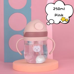 250ML 350ML Baby Water Bottle With 360 Handle Water Bottle With Straw BPA Free Air Botol Kanak Anti Choking 婴幼儿吸管水杯带手柄