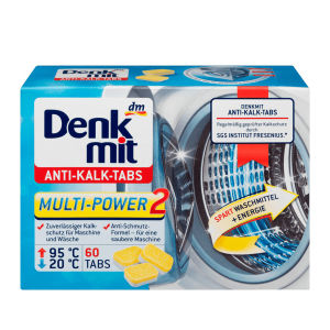 Hộp 60 viên khử mùi hôi làm sạch lồng máy giặt Denkmit Anti-Kalk-Tabs Đức