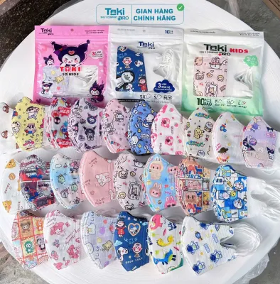 Set 100 cái khẩu trang 5D mask TAKI VẢI LỤA CAO CẤP SẮC NÉT cho bé 0-11 tuổi kiểu dáng mới nhiều họa tiết dễ thương MIX ĐỦ HÌNH