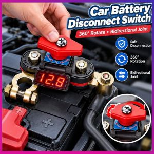 Beaut-y Car Battery Disconnect Switch 12V 24V Universal 360 Rotate Bidirectional Joint Digital Display Fit For Car Truck Suv Rv Boat Motorcycle