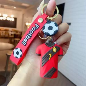 New Soccer-Themed Keychain with Jersey & Ball Design for Men - Durable Backpack Pendant