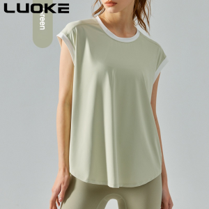 Luoke sports wear women Yoga Vest Women Fitness Sports Running Sleeveless Blouse Slim Quick-drying Yoga Clothes Topsports tops women