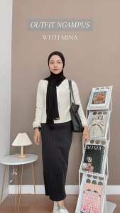 LEONNA Mi-na Shirt Long Sleeve Kemeja Polyester Waffle Wanita Lengan Panjang Casual Korean Style