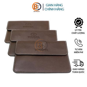 Ví da đựng giấy tờ logo hãng xe TOYOTA Túi đựng giấy tờ xe ô tô Ví nâu đựng giấy tờ xe ô tô cao cấp chống thấm nước