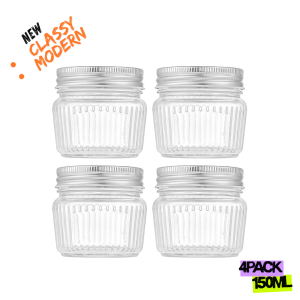 Glass Mason Jars with Metal Lids 150ml Good for Jam Pickle Food Storage Organise