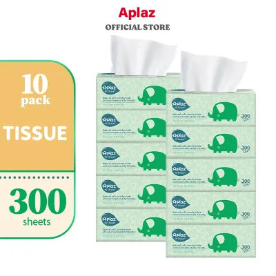 Aplaz 10pack Pure Natural Organic Facial Tissue Paper towel 4 ply Tissues Suitable for Babies