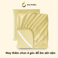 Bộ chăn ga gối lụa 100% Tencel 60s trơn màu - Mướt Bedding, bộ 5 món kèm chăn chần cao cấp. 
