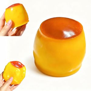 KEBETEME Caramel Pudding Handmade Squishy Ball Crunchy Moldable Fidget Toy Round Blocks Filled Squeezing Balls ASMR Sensory ADHD Stress Relief for Children and Adults