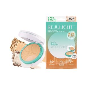 Baby Bright Rejulight Bright & Glow Powder Pact SPF50 เบบี้ไบร์ท รีจูไลท์ แป้งแลบลิ้น แป้งผสมรองพื้น