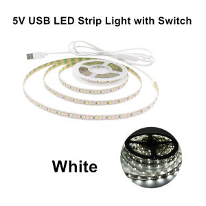 Angelila DC 5V USB LED Strip Light with Switch Red Green Blue White LED Backlight for TV Kitchen Cabint Wardrobe Bed Game Desk