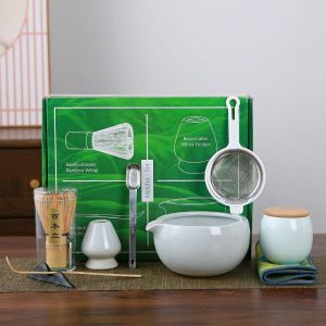 Japanese Matcha Set Ceremony with Whisk Holder 4/7/9-piece Gift Box Suitable for Friends Gathering