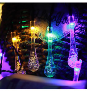 Outdoor Solar String Lights 12m100leds 9.5m 50leds 5m 20leds Water Drop Shape Multicolor Waterproof Decorative Lights for Christmas Garden Tree Wedding Party New Year LED Lights Bubble Crystal Ball Lights