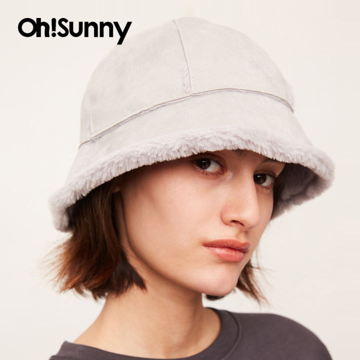 OHSUNNY Reversible Warm Bucket Hat for Women Double-Sided