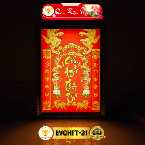 Bài Vị Cửu Huyền Thất Tổ In Tranh Trúc Chỉ CHÂN THIỆN MỸ Trang Trí Bàn Thờ Gia Tiên BVCHTT-21