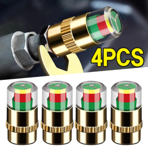 4Pcs Motorcycle Car Tire Pressure Monitor Valve Cap Tyre Pressure Sensor Alert Inspection Tool Tire