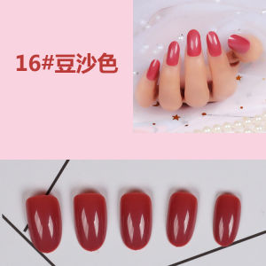 Kuku Palsu Dengan Ujung Bundar Warna Polos Fake Nails