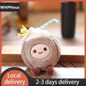 [COD] WHPHous Ship within 24 hours 1 Piece New Cute Coconut Plush Keychain Small Pandent Kids Stuffed Companion Doll Toys For Children Gifts