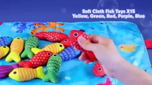 2026 Montessori Toy for Todders Cloth Fishing Game with Stacking Cups Color Sorting Early Education Toy Number Counting Math Toy Gift