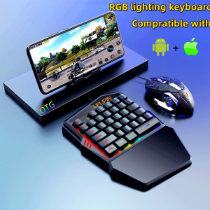 Keyboard Mouse Gaming Converter Wireless Bluetooth Untuk Hp Android Keyboard Single Hand