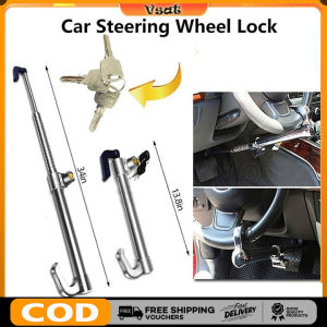 Universal Car Steering Wheel Lock Anti-theft Pedal Lock Retractable Double Hook Clutch Pedal Wheel Clutch Brake Lock