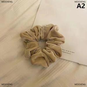 [COD] WEICHENG Vintage Velvet Scrunchie Girl Ponytail Holder Large Elastic Rubber Hair Rope Women Hair Tie Soft Headwear Fashion Hair Accessory