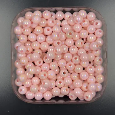 100 Pcs Smooth AB Coated Round Beads 6mm Combi High Quality DIY Beads Art and Craft
