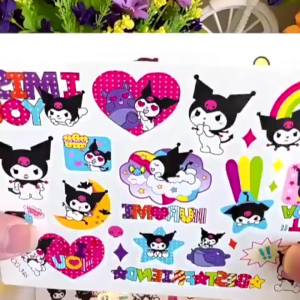 Pelekat Tatu Kanak Kanak Kartun Kuromi Cinnamoroll My Melody Hadiah Tadika Sticker Air Tidak Toksik Kids Sanrio Kuromi Tattoo Stickers Kindergarten Reward Stickers Gift 儿童卡通三丽鸥库洛米纹身贴纸水转印贴幼儿园奖励粘贴画 A326