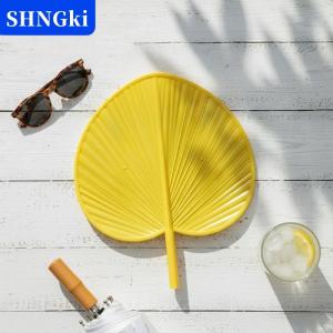 SHNGki Quạt Lá Cọ nhân tạo bằng nhựa cổ điển kích thước lớn Quạt rơm nhân tạo dày tay người hâm mộ đạo cụ ảnh