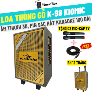 [Hoả Tốc] Loa BlueTooth Karaoke Chuyên Nghiệp K98-Music Box Tặng 2 Micro UHF Chống Nhiễu - Loa Kéo Kiomic BH 12 Tháng