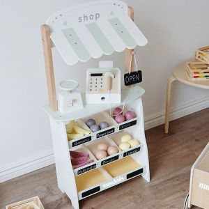 SISTER 👨🏻‍🌾 เคาน์เตอร์ผลไม้ Nunukids + รถเข็นไม้ พร้อมผัก ผลไม้ 🥑 ของเล่นบทบาทสมมติ